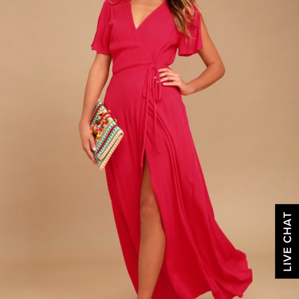 Much obligated Red Maxi Dress Lulus
